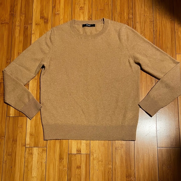 Quince Cashmere Crewneck Sweater Tan Size M - Picture 2 of 12